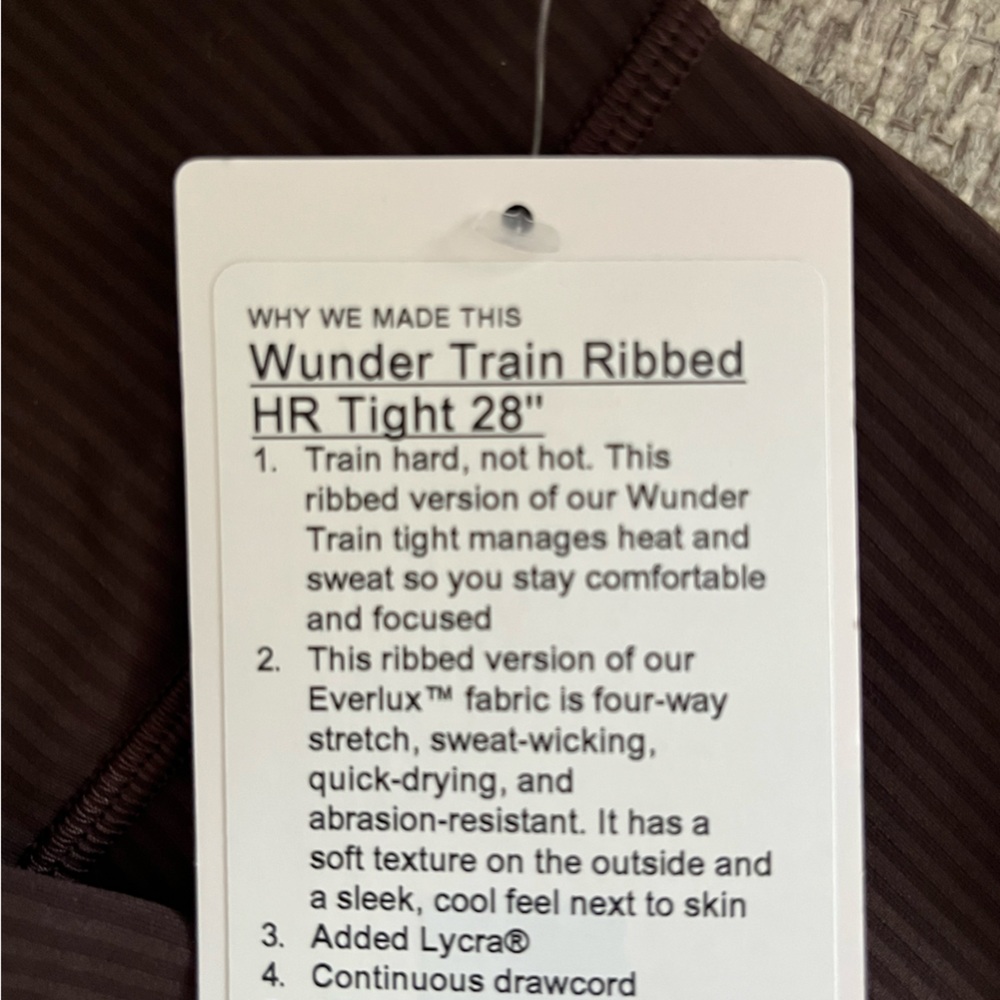 Wunder Train Ribbed HR Tight 28" - Picture 3 of 5